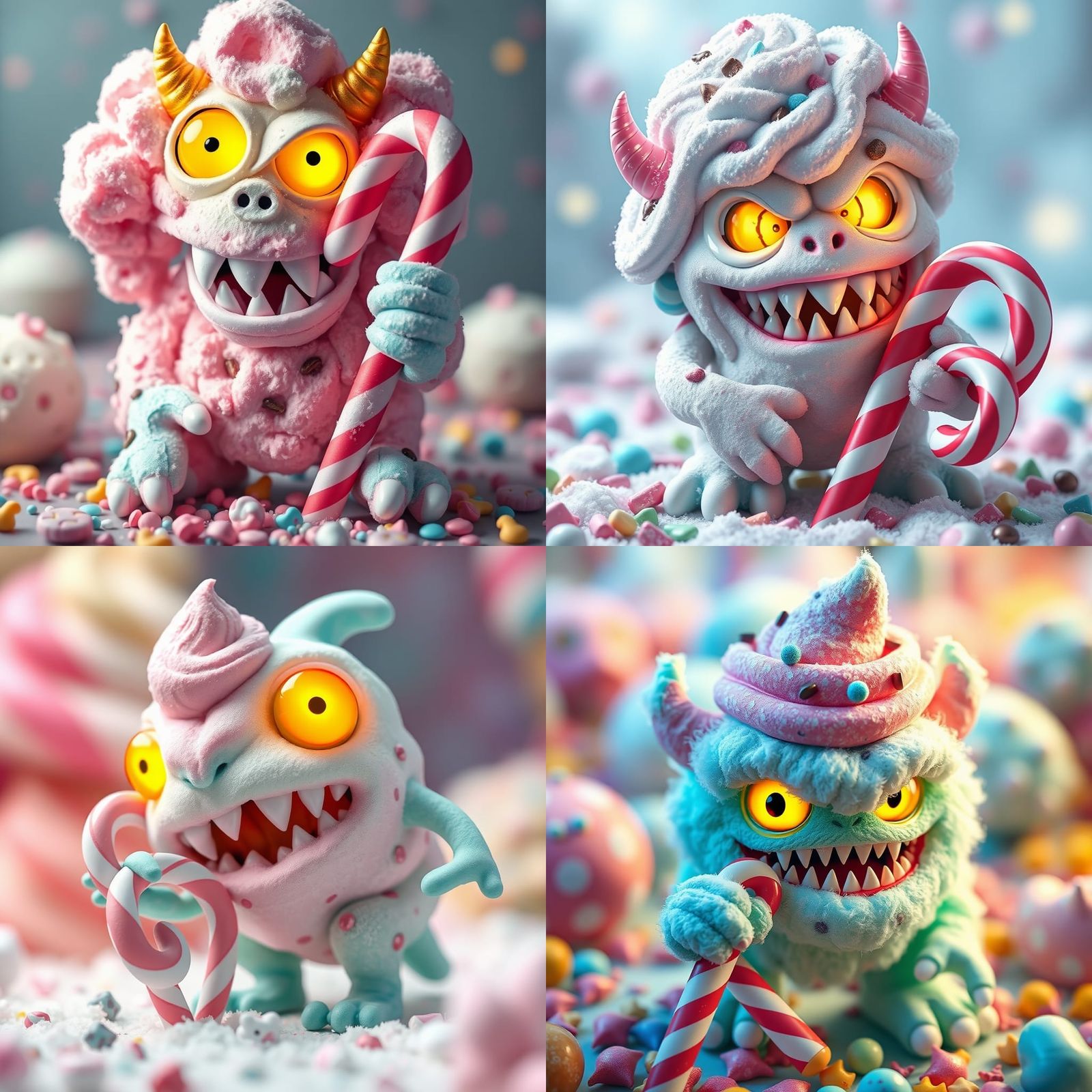 Candy Monster in Candyland: Hyperrealistic Digital Art