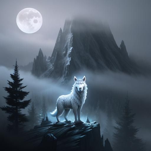 Holy White Lycanthrope on Misty Peak