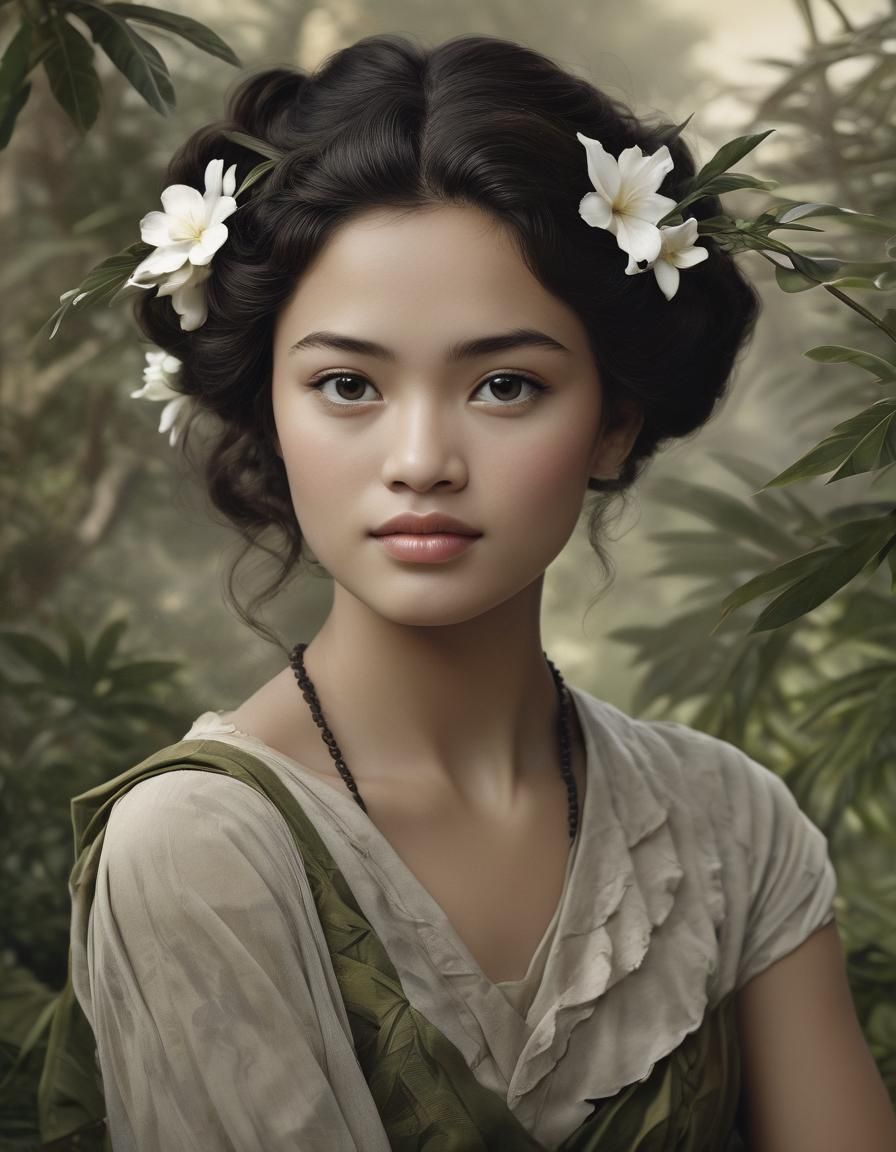 Elegant Close-Up Portrait of a Beautiful Woman