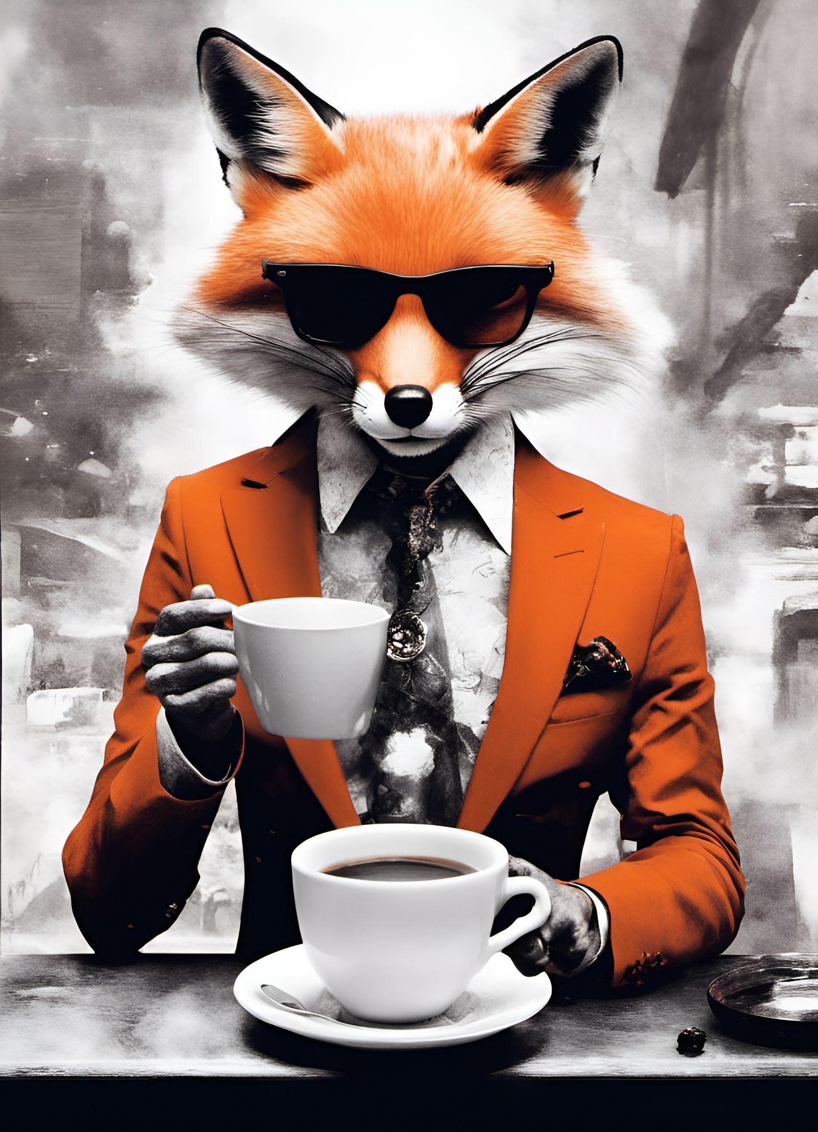 Fox in a coffee bar