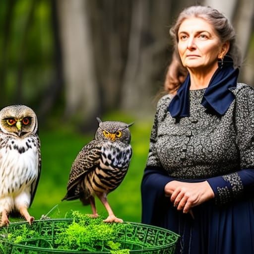 Mystical Ukrainian Molfar in Enchanted Garden