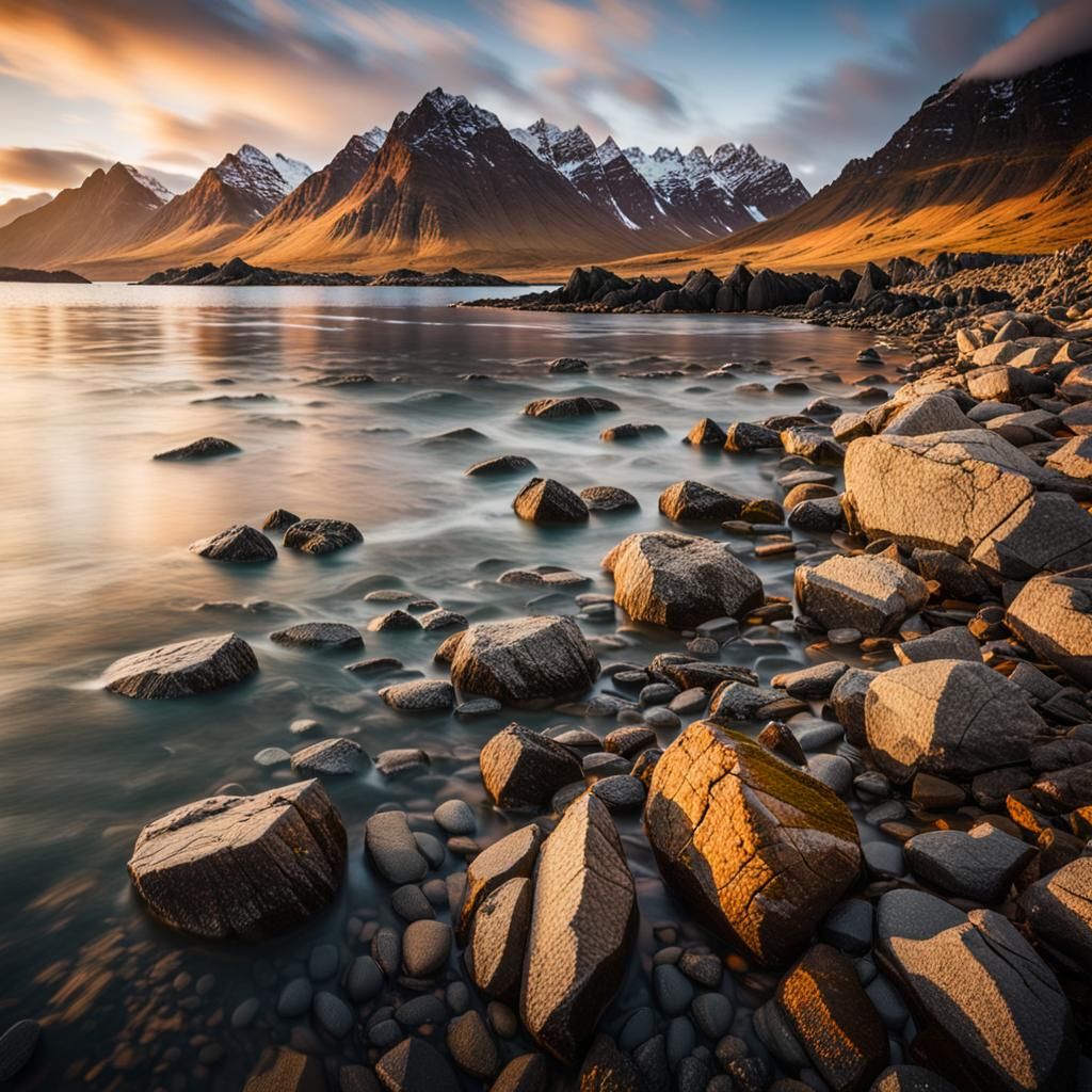 Elgol Beach Landscape with Cuillin Mountains