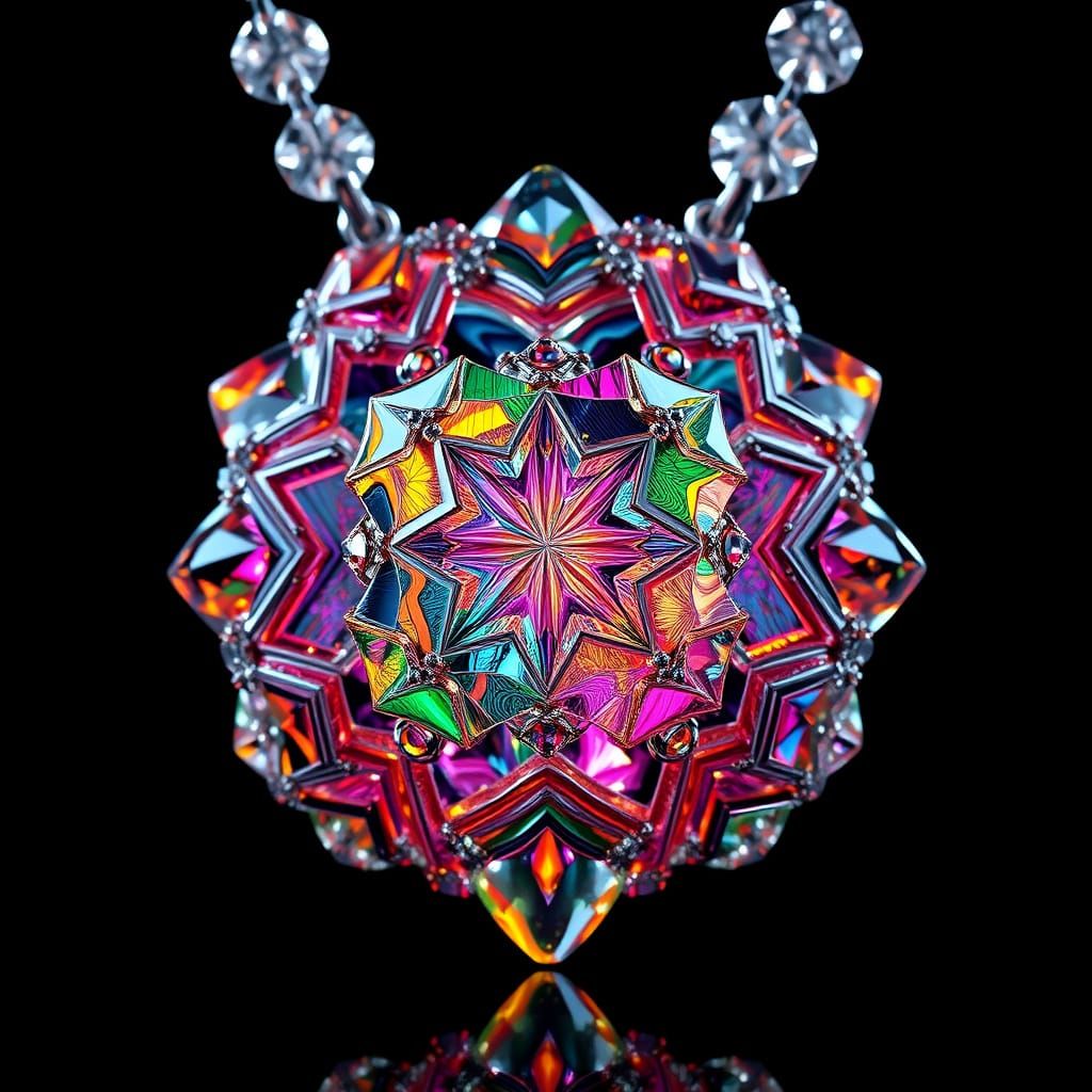 Intricate Glass Jewelry Design in 3D Cinematic Style