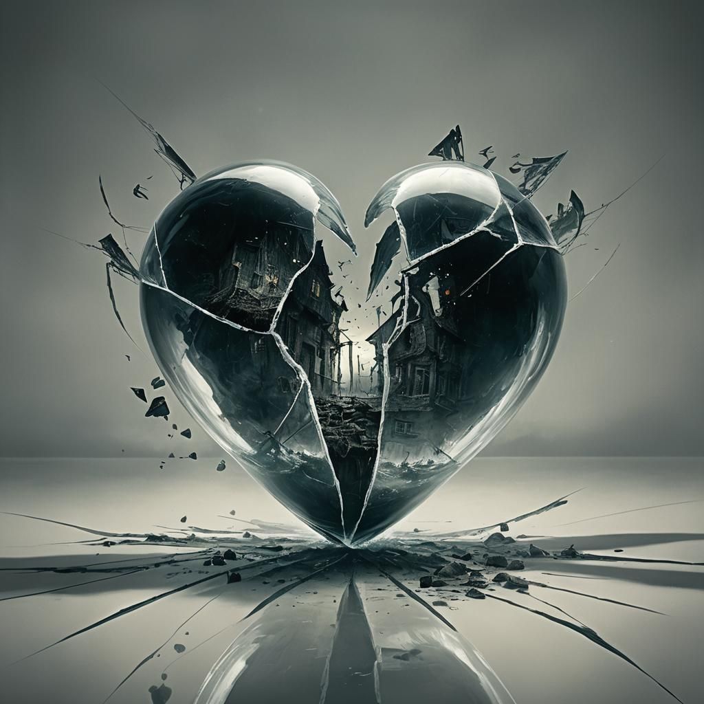 Eerie Island House in Dark Surrealist Style