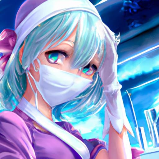 Anime Nurse Illustration in Studio Ghibli Style