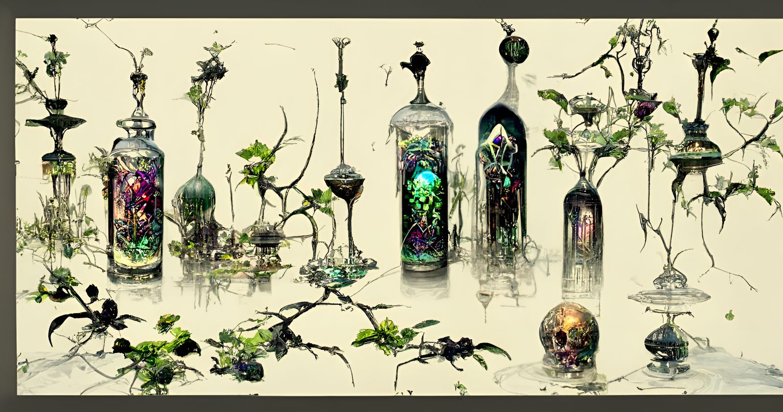 Lush Biopunk Apothecary with Stained Glass