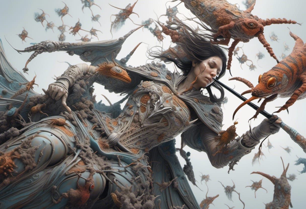 Surreal Portraits in Abstract Expressionist Style