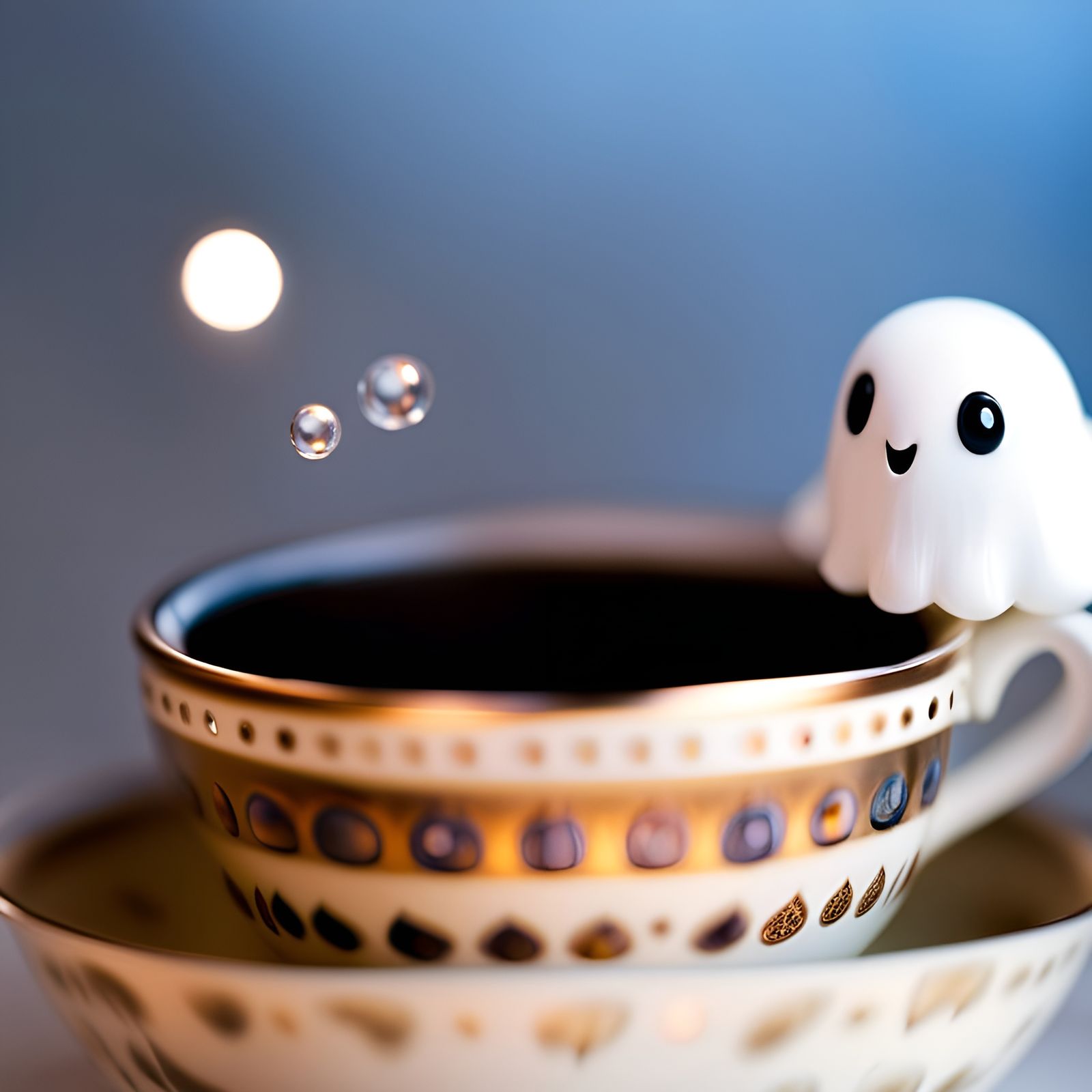 Cute Ghost in Teacup: Fine Art Photography