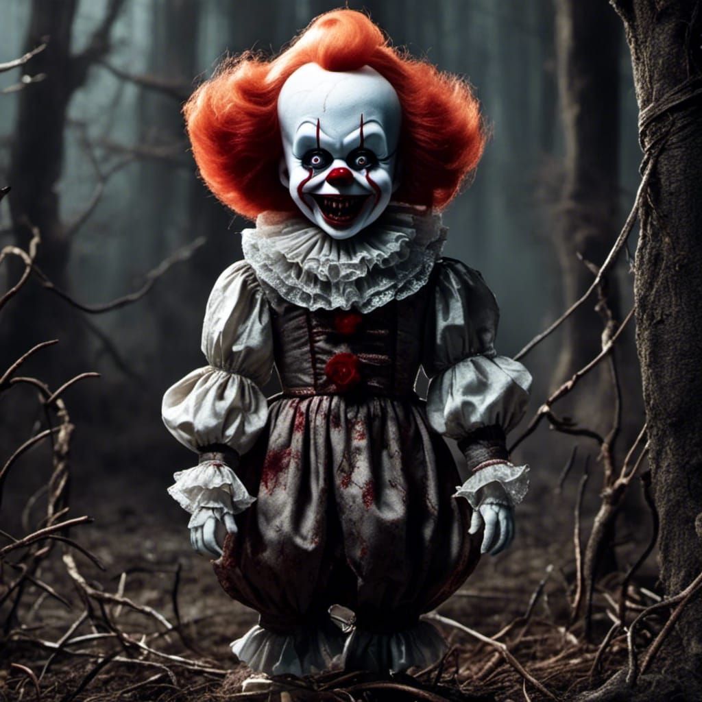 Pennywise Portrait in Theatrical Makeup