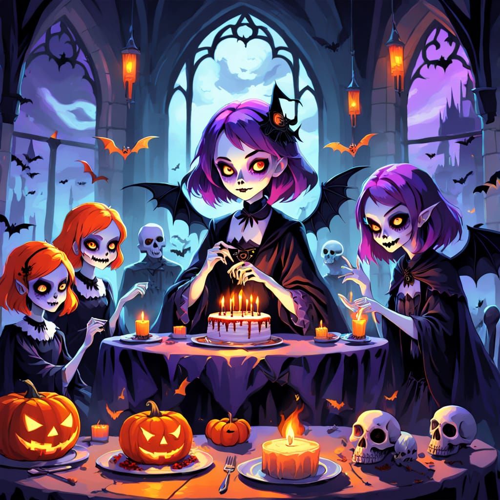 Gothic Halloween Birthday Party With Witches and Zombies