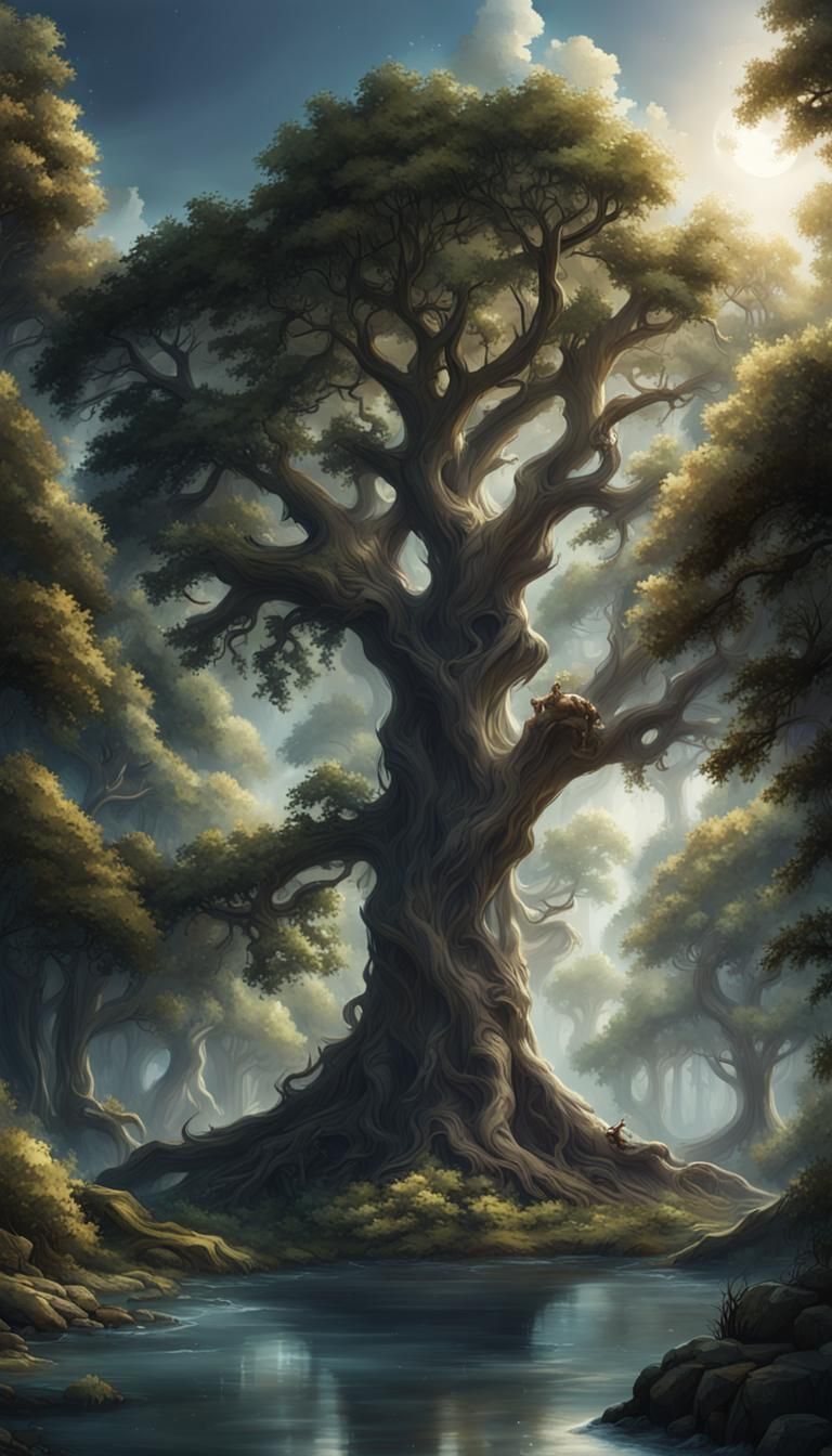 Mystical Forest Landscape in Elder Scrolls Style