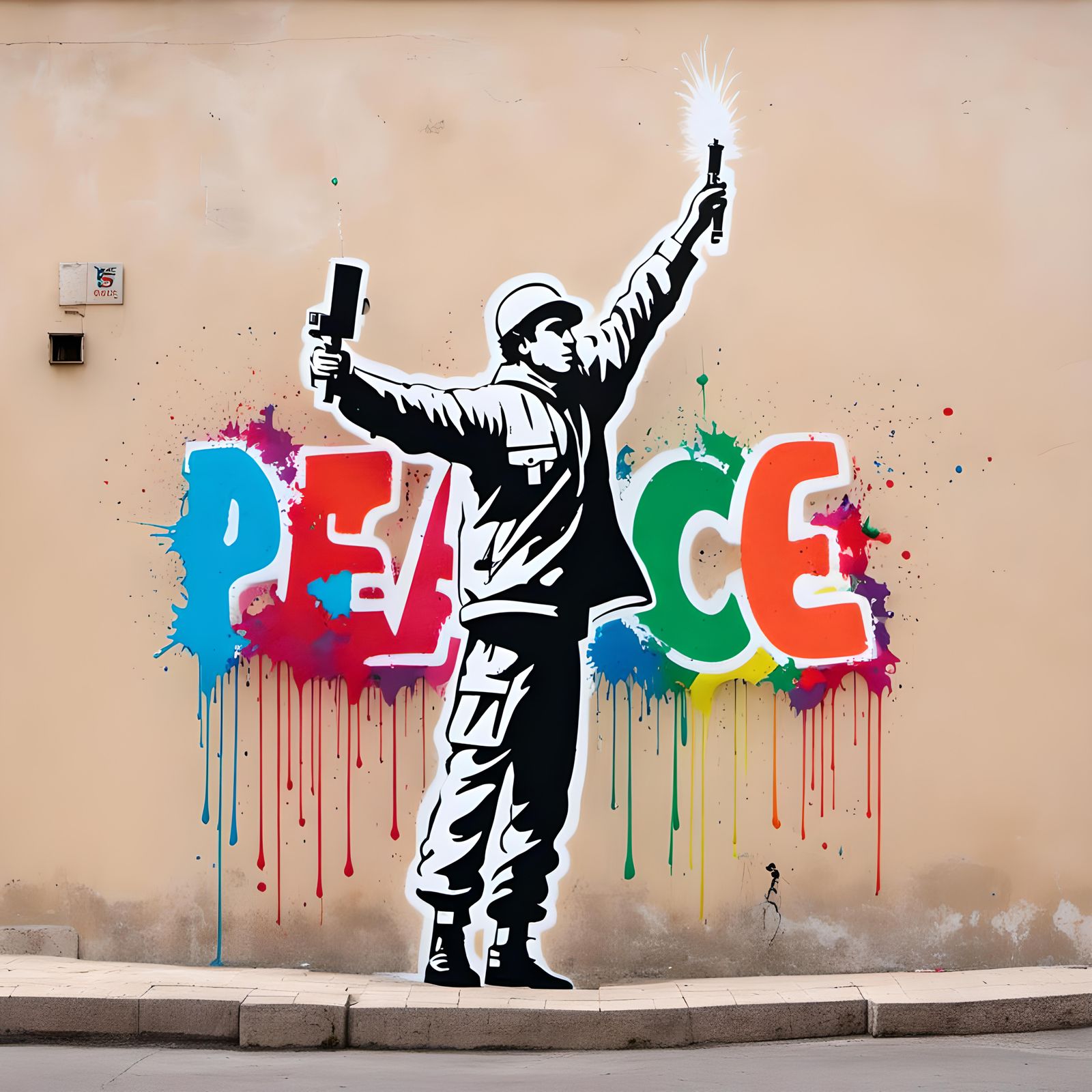 The word of "PEACE" Graffiti art.