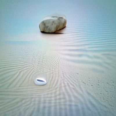 Solitary White Stone on the Ground