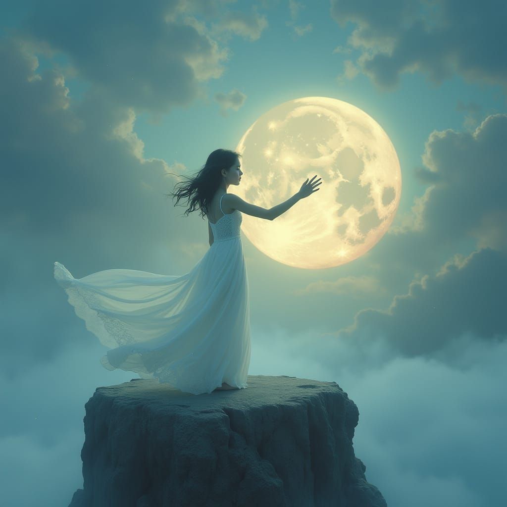 Farewell on Misty Cliffs: Dreamy Ethereal Art