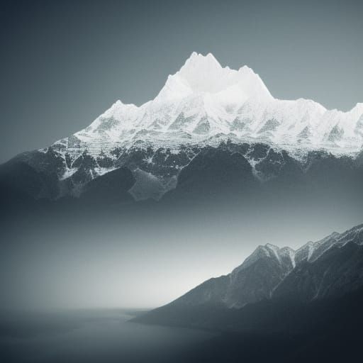 Double Exposure Mountain Landscape