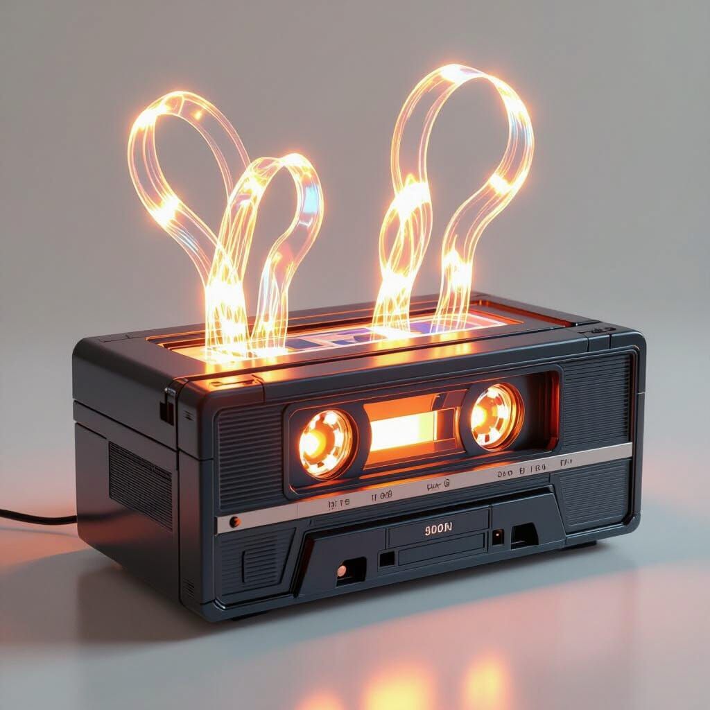 Retro Cassette Player Lamp Concept Art