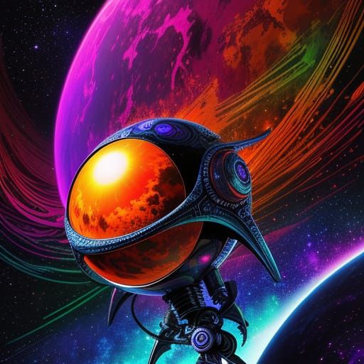 Cosmic Fauvist Masterpiece: Alien in Vibrant Hues