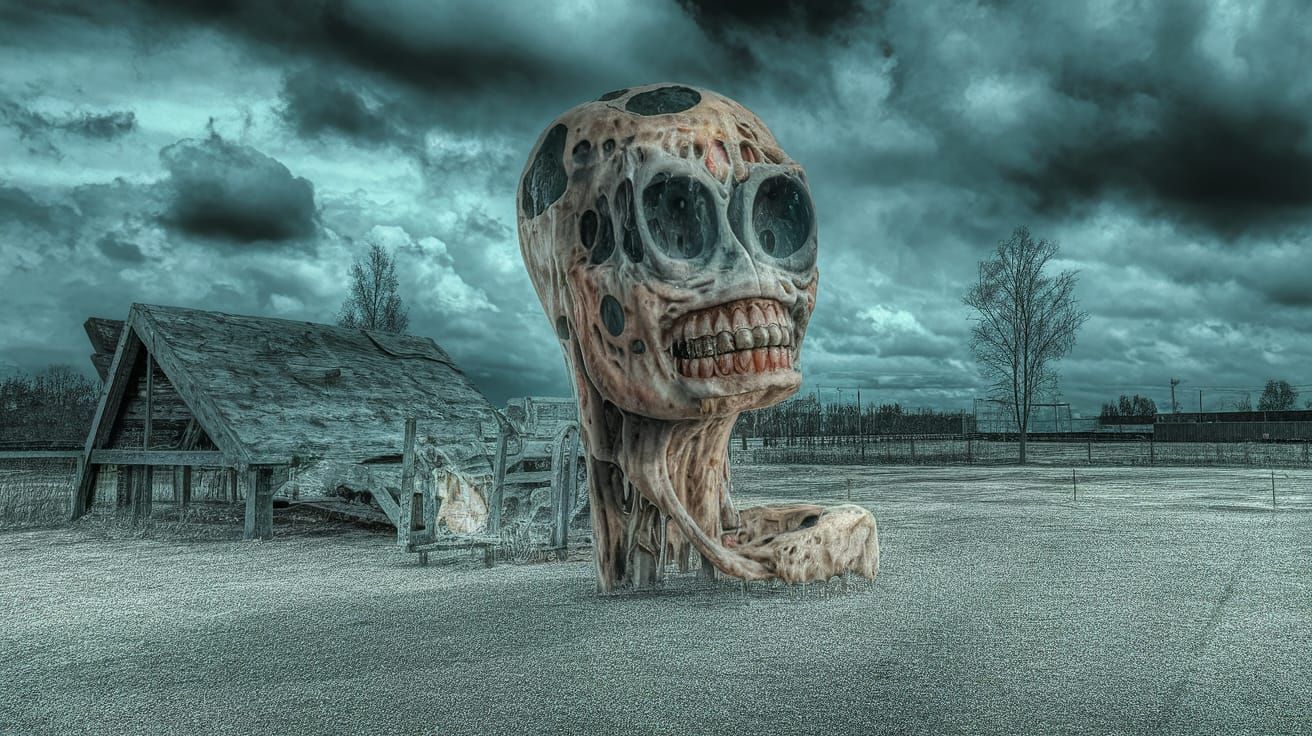 Haunting Surreal Landscape in Acid Wash HDR