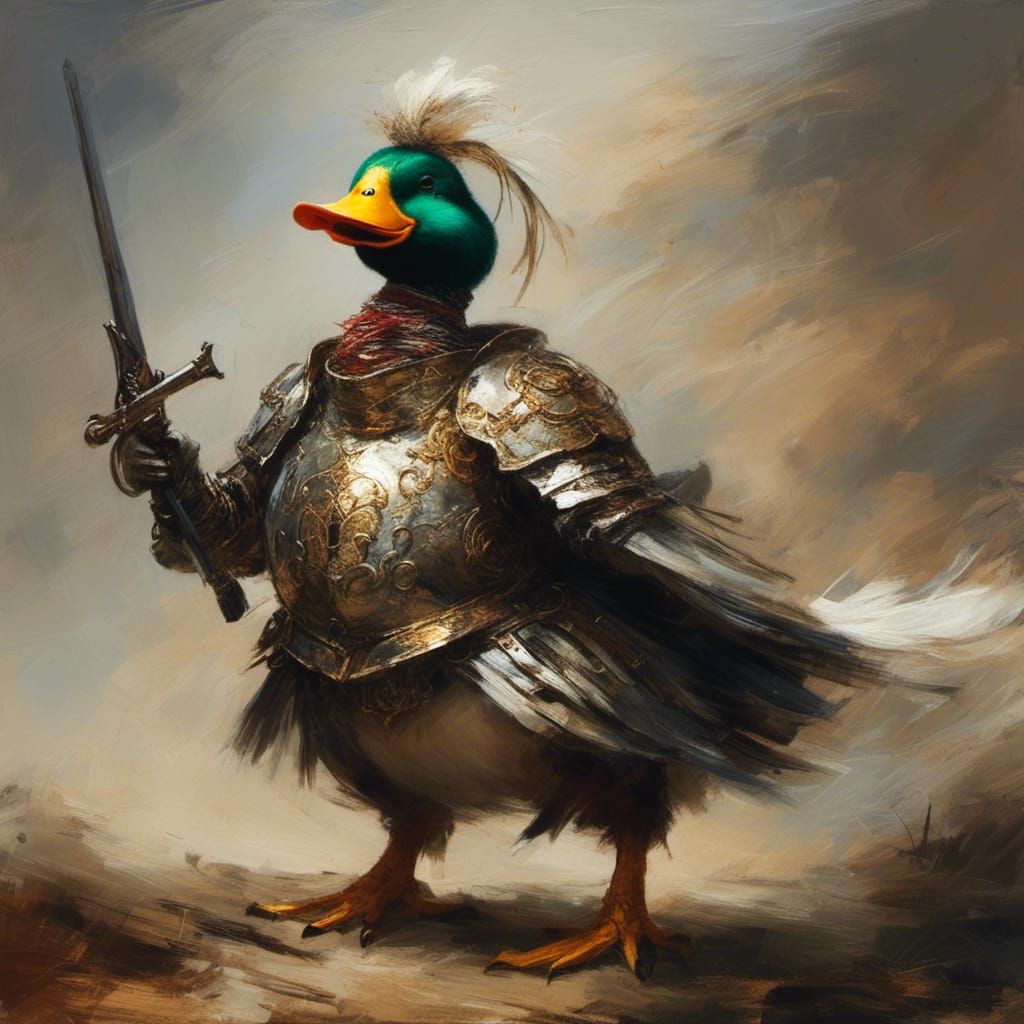 Duck in Armor Digital Painting