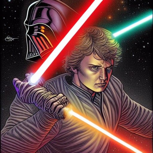 Lightsaber in Comic Book Art Style
