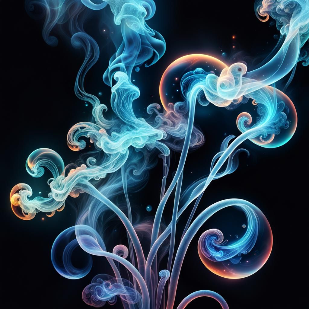 Smoke Art: Detailed Digital Painting in 8K