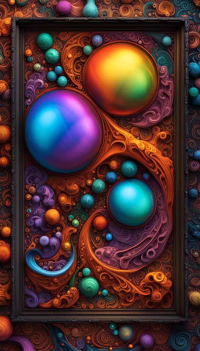 Vibrant Fractal Landscapes in Neon Realism