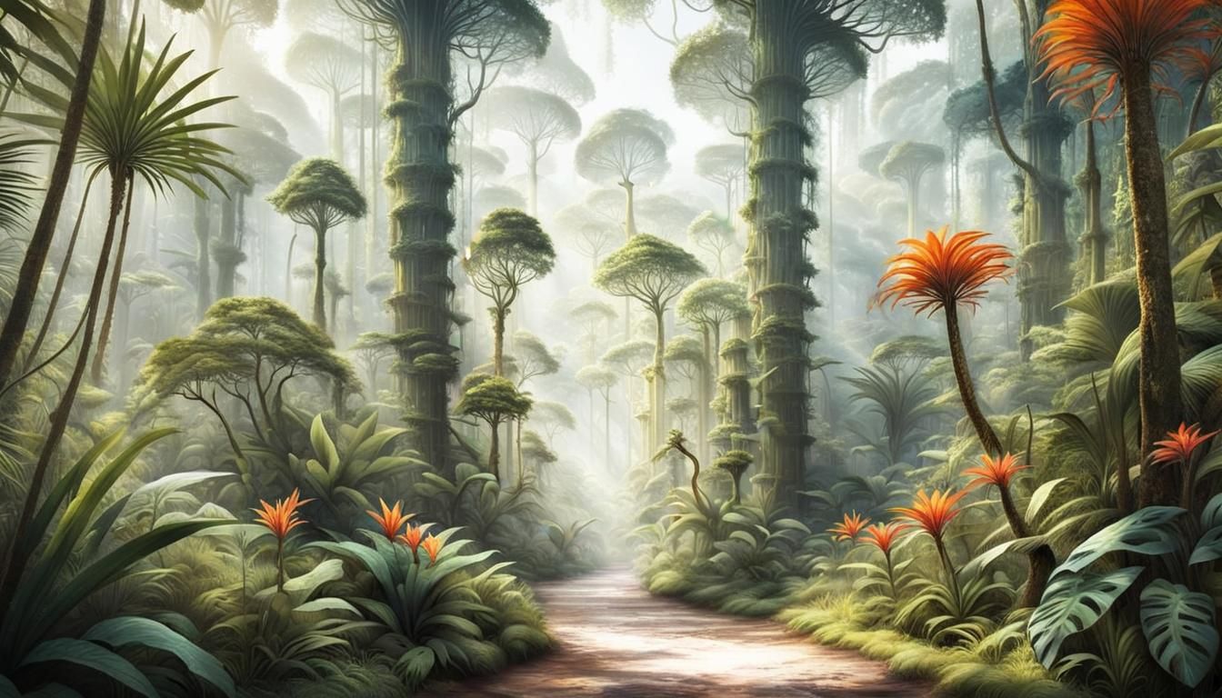 Lush Inca Trail Through Tropical Rainforest