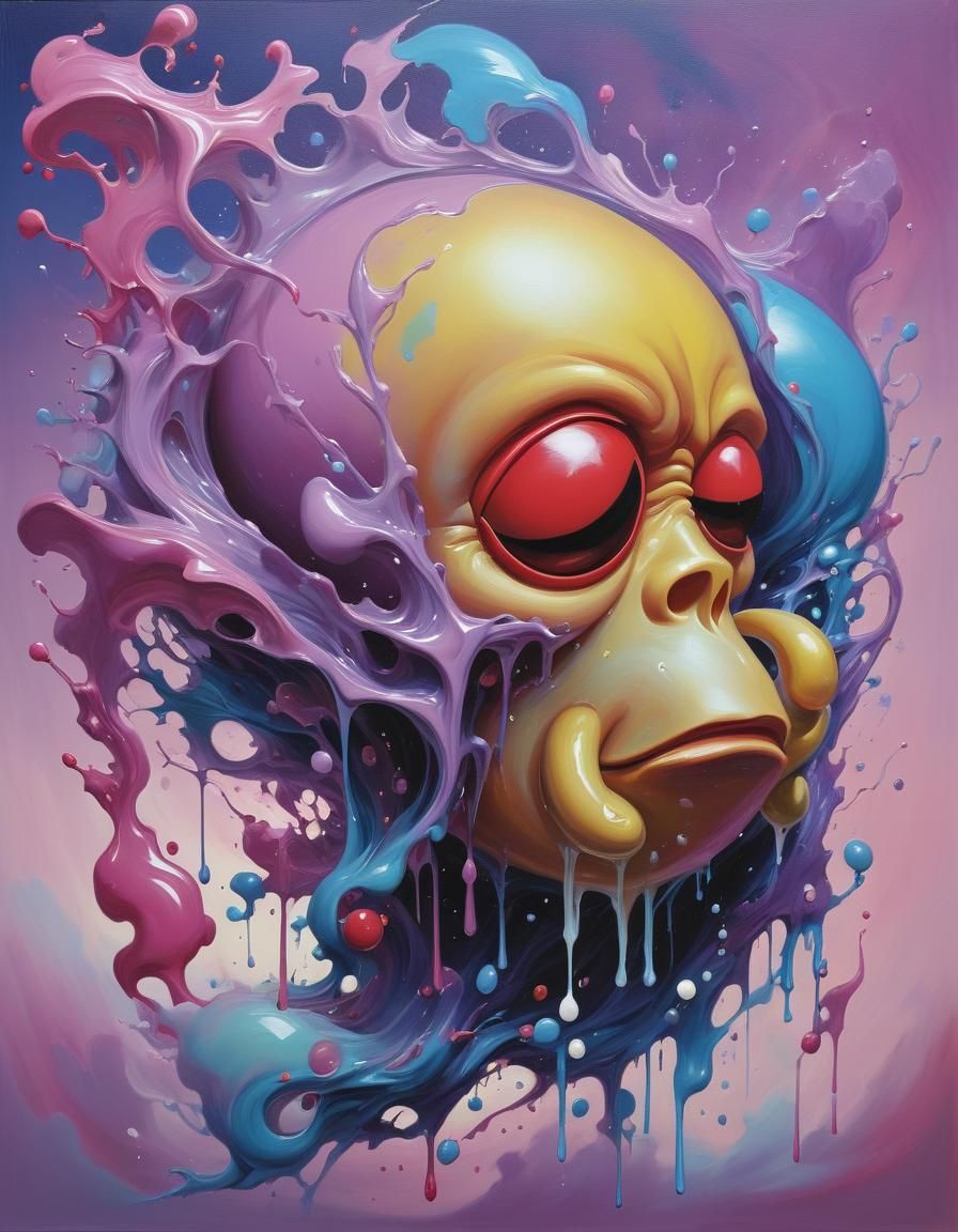 Abstract Andromorph in Fluid Acrylic Style