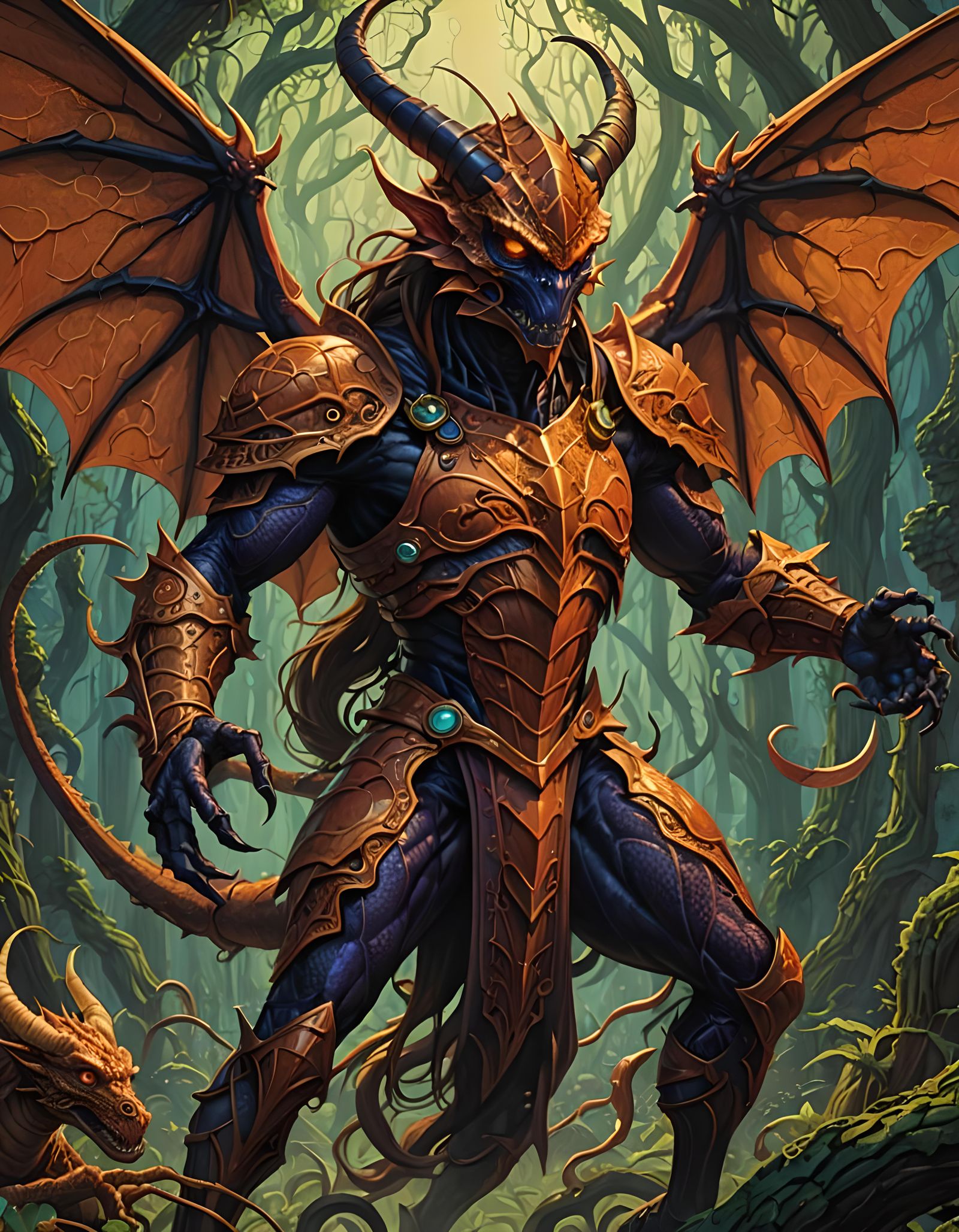 Detailed Dragonhornets in a Fantasycore Style