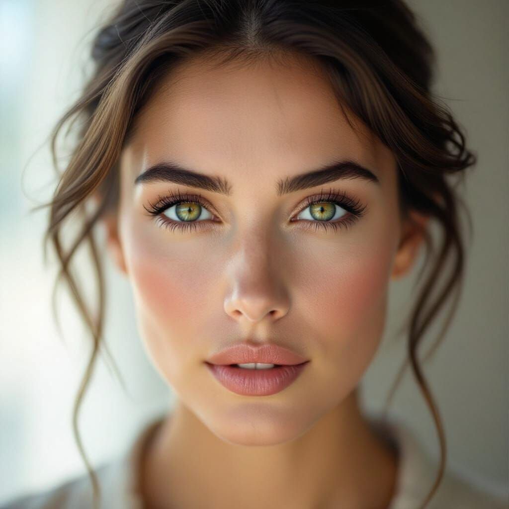 Realistic Portrait of Maria Mandel with Expressive Eyes