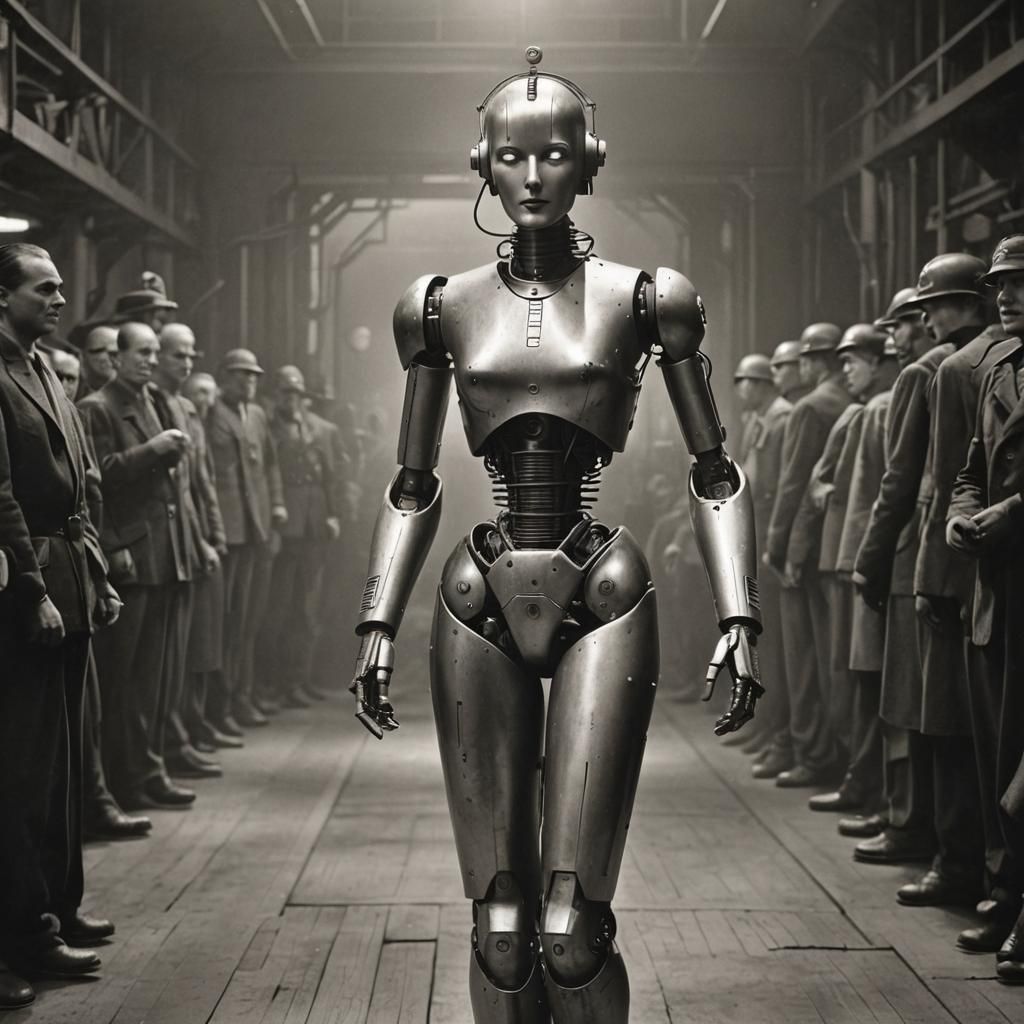Dystopian 1940s Robot Redesign in Metropolis Style