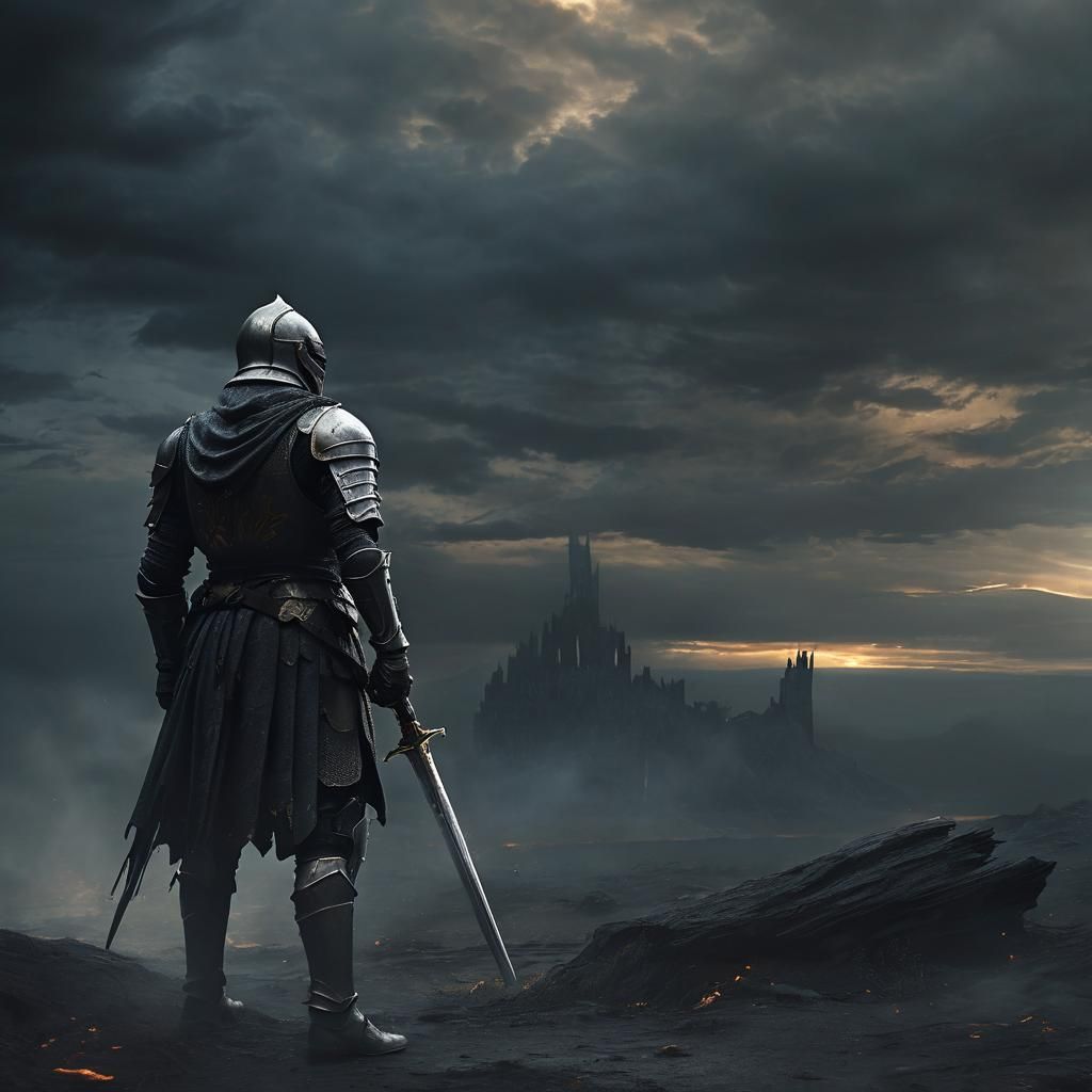 Knight Stands Alone: Dark Fantasy Matte Painting