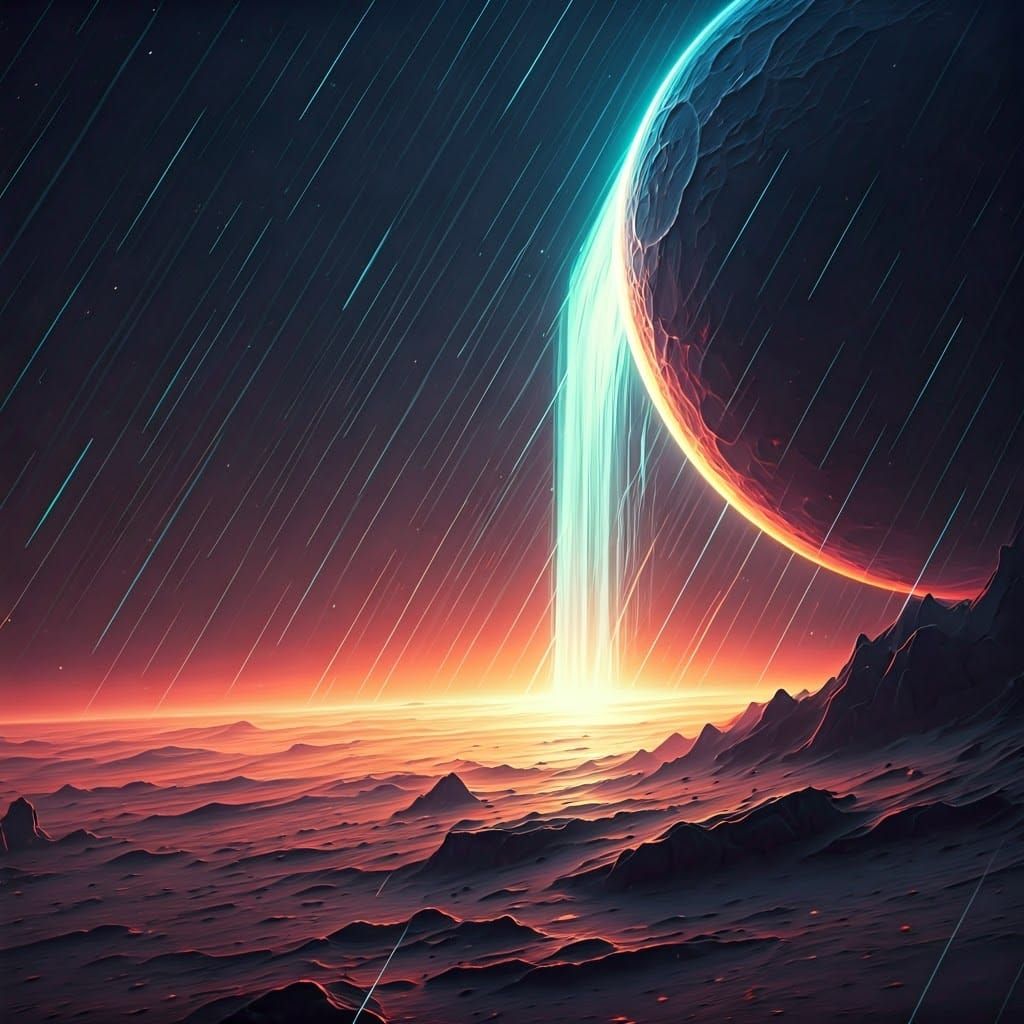 Lunar Kaleidoscope in Cyberpunk Aesthetic