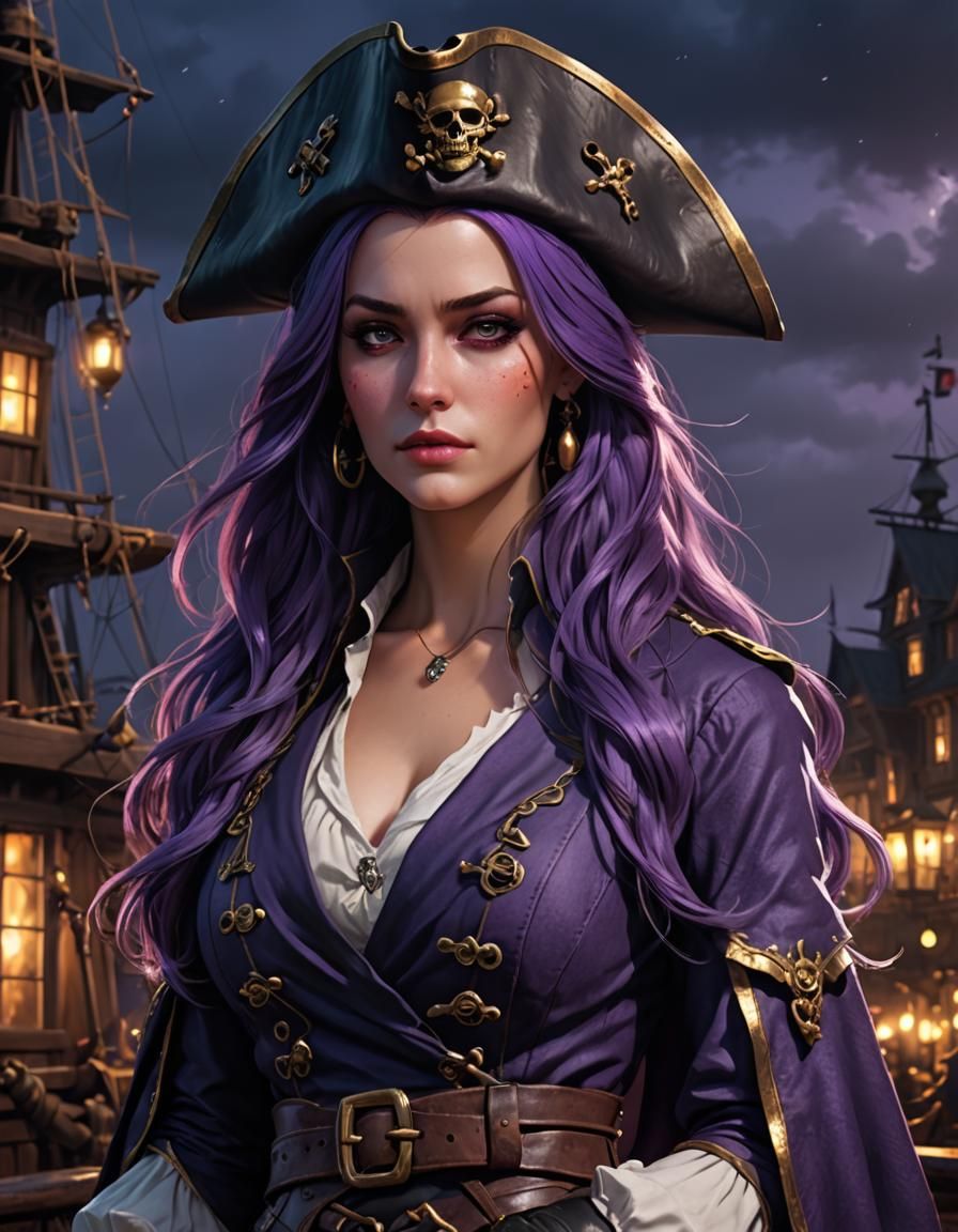 Beautiful Pirate Queen in Photorealistic Portrait