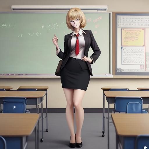 Anime Style Nuclear Explosion Classroom Scene