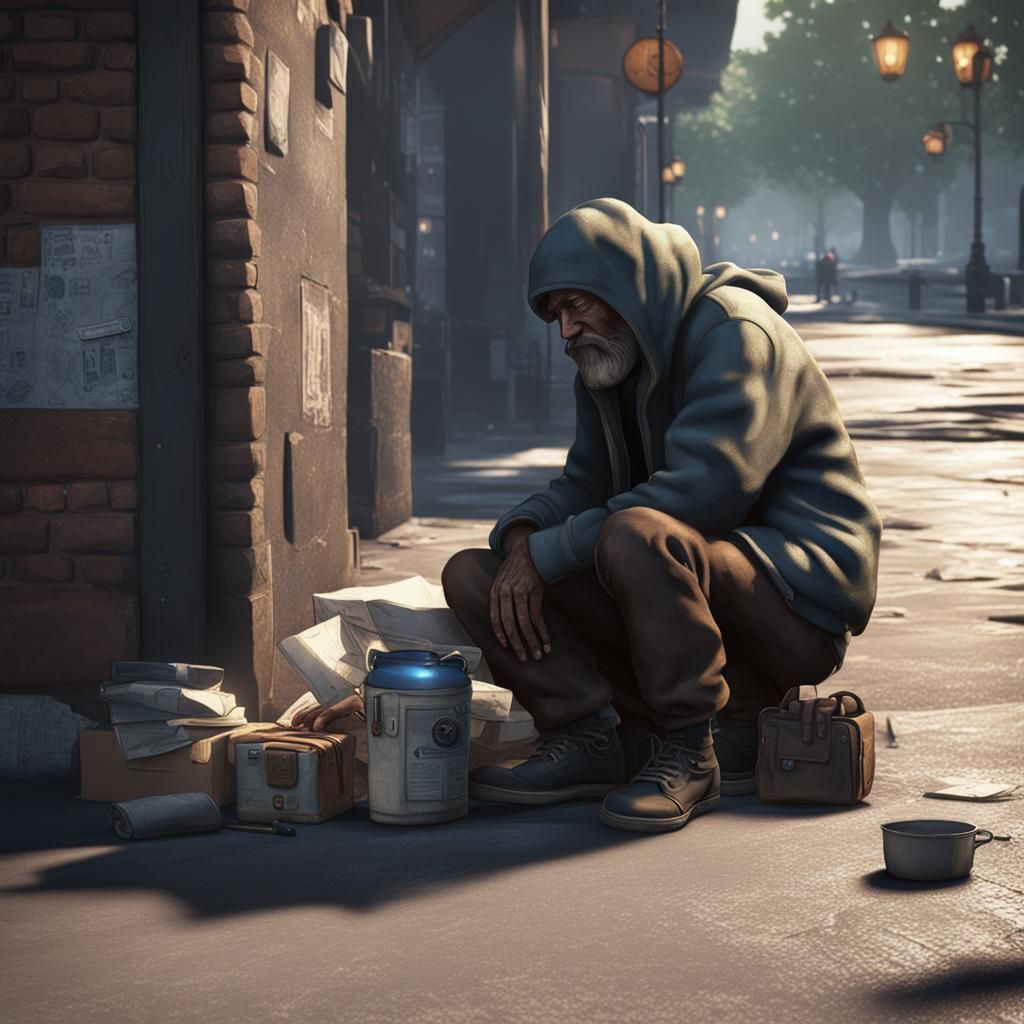 Homelessness in Dramatic 3D Rendering