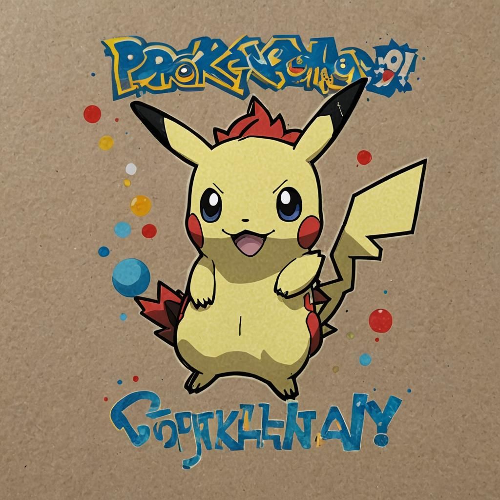 Pokémon Birthday Card for 6-Year-Old