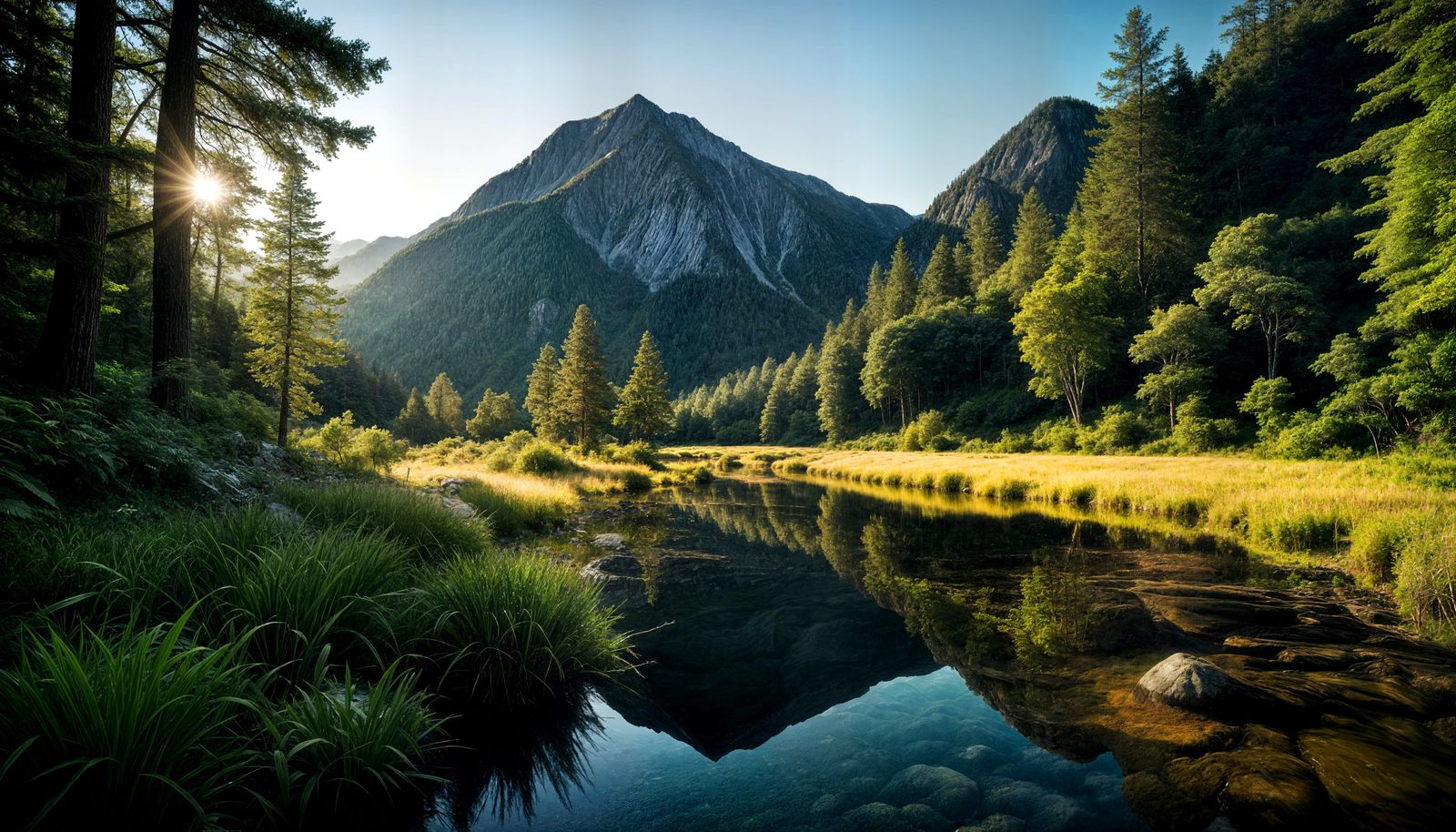 Breathtaking Summer Mountain Landscape in Realistic Style