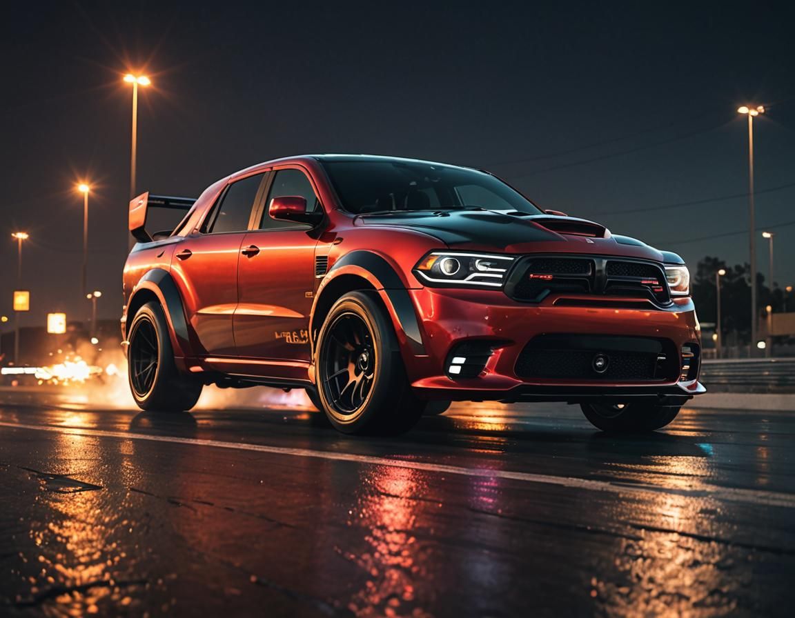 Trackhawk Speeds on Racetrack with Neon Underglow