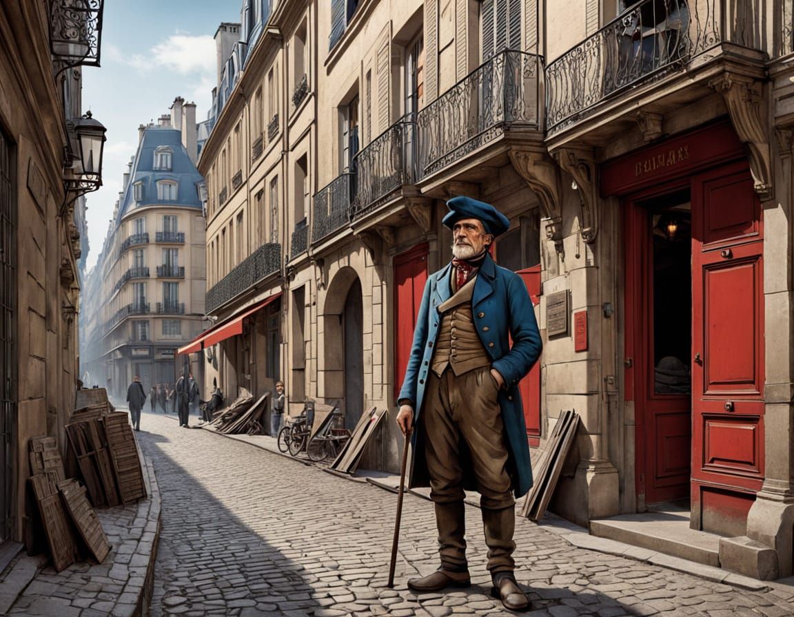 Parisian Urchin on Barricade in Poulbot Style