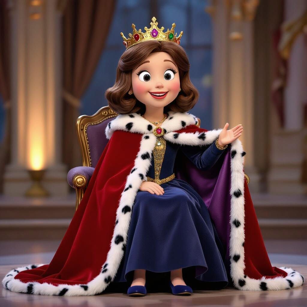 Caillou's Mommy as Queen Doris in Royal Gown