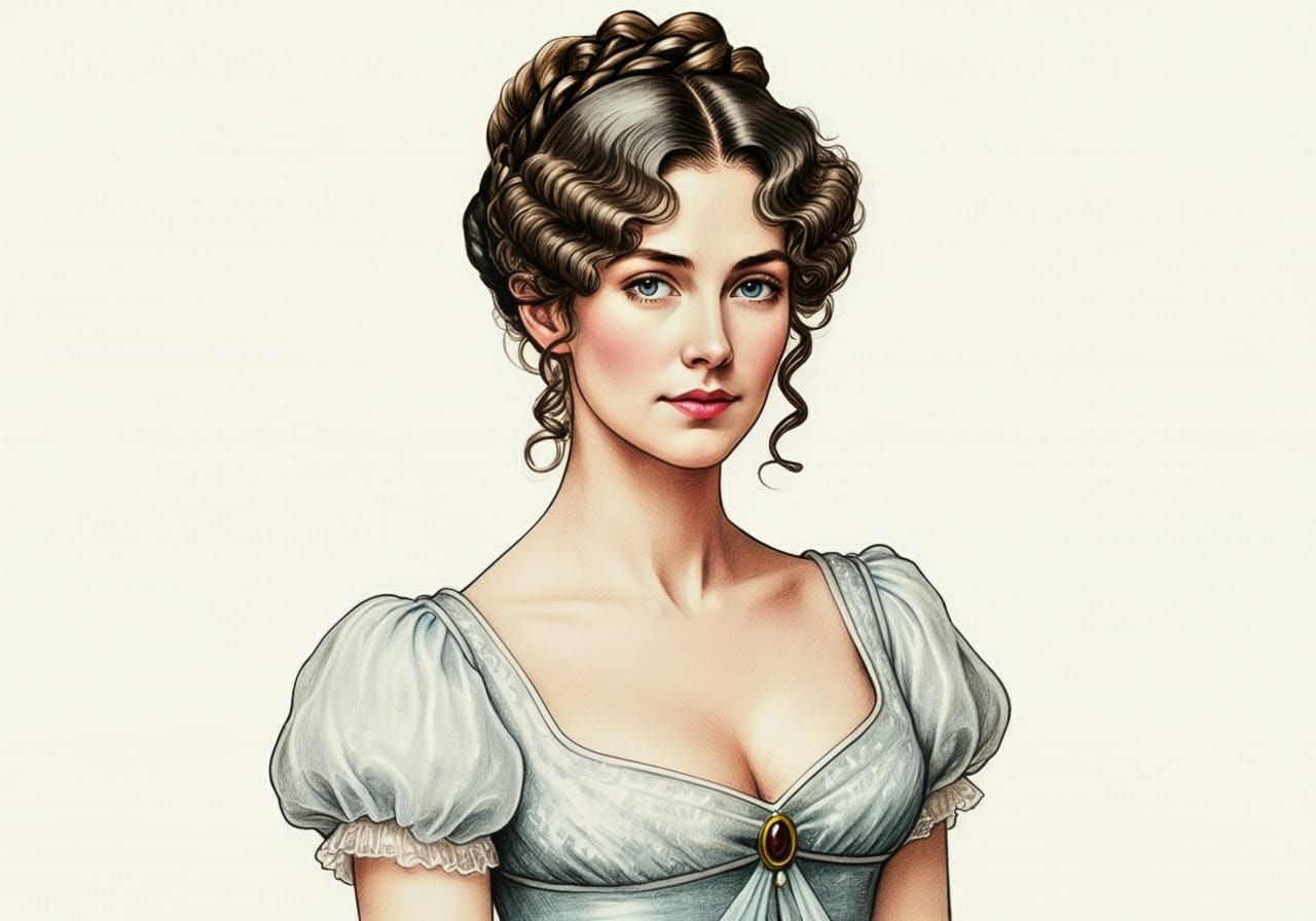 Regency Beauty in Vintage Pulp Art Style