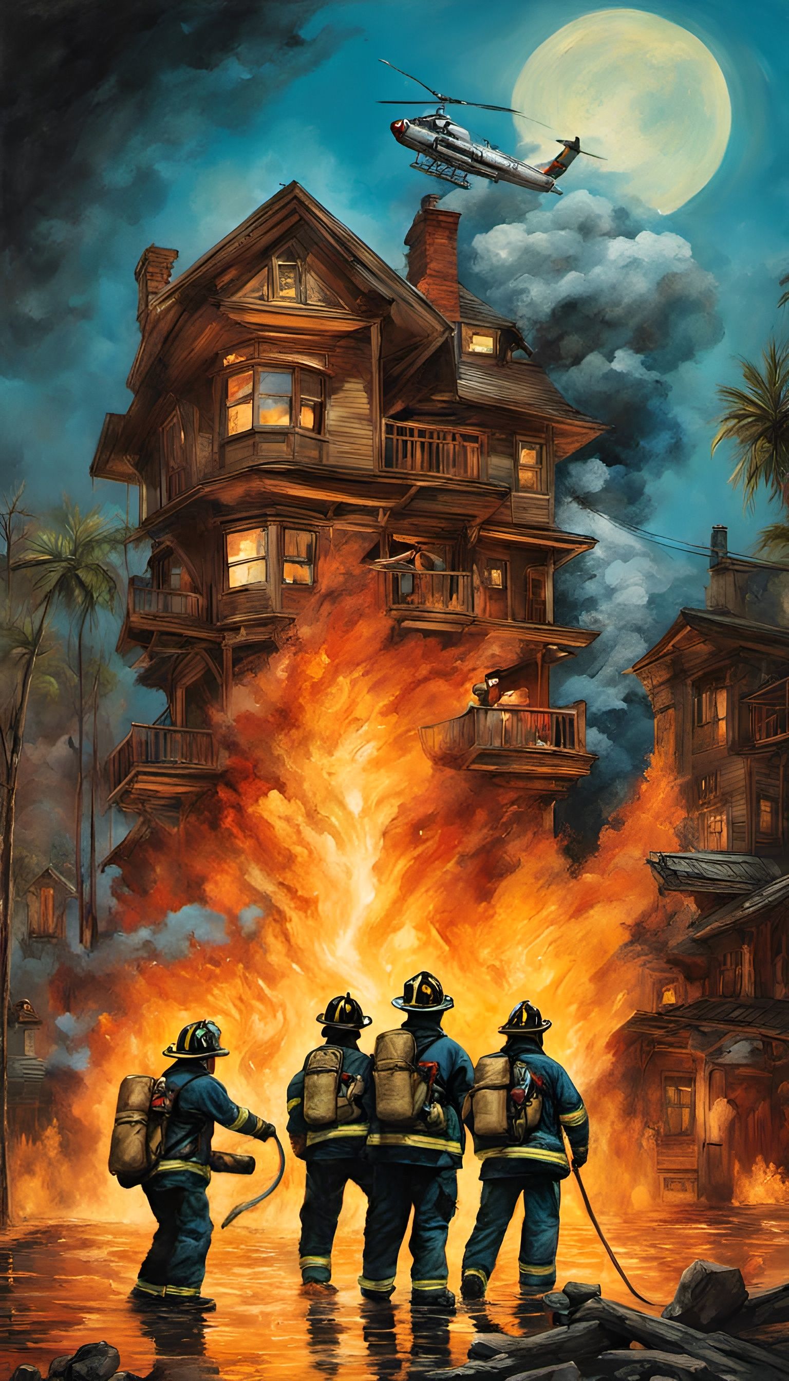 Brave Firefighters in Action