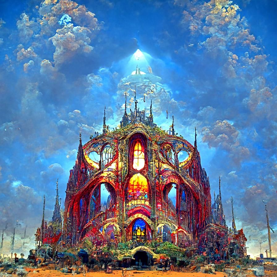 Grand Cathedral of Stained Glass in Hyperrealism