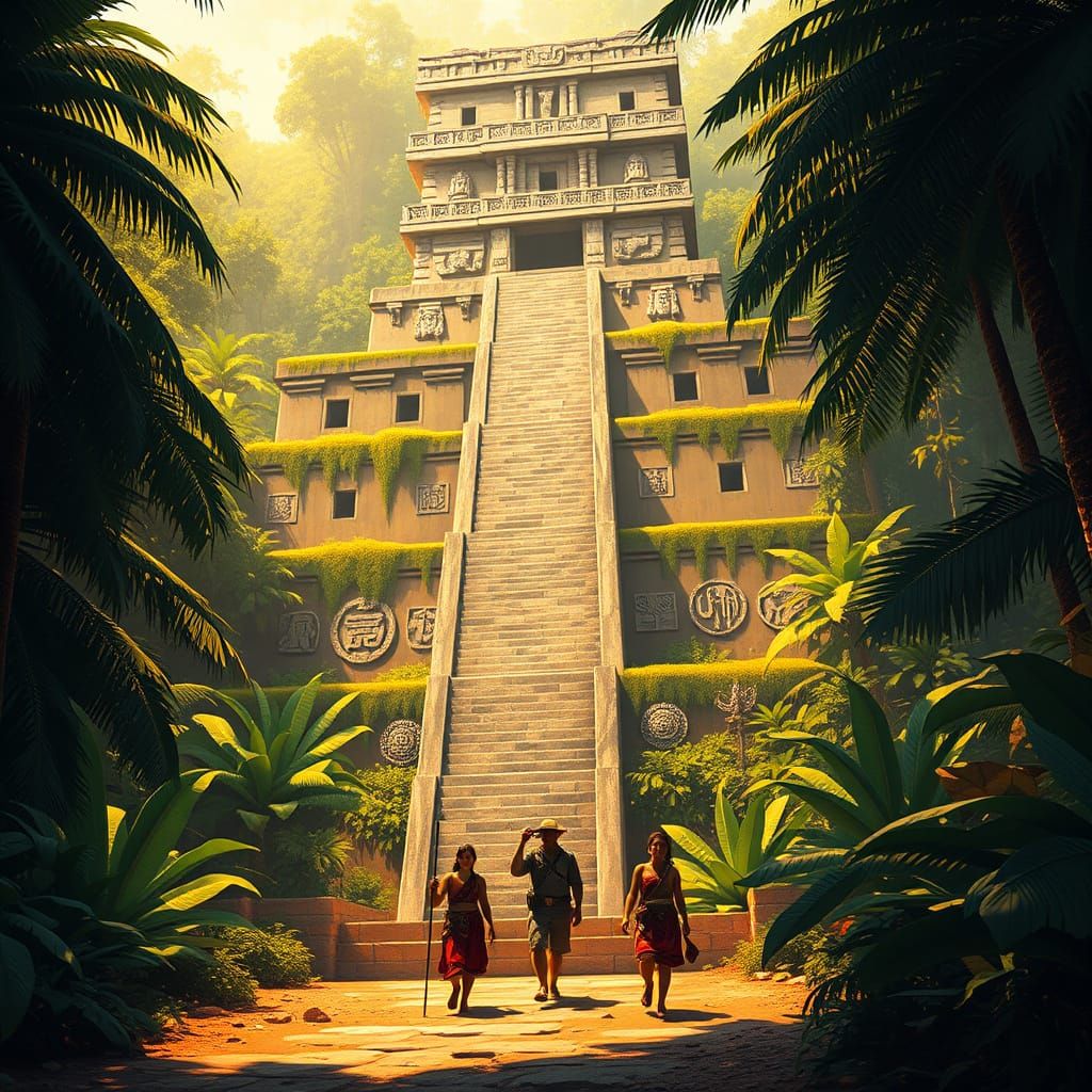 Ancient Mesoamerican Temple Rises from Tropical Jungle