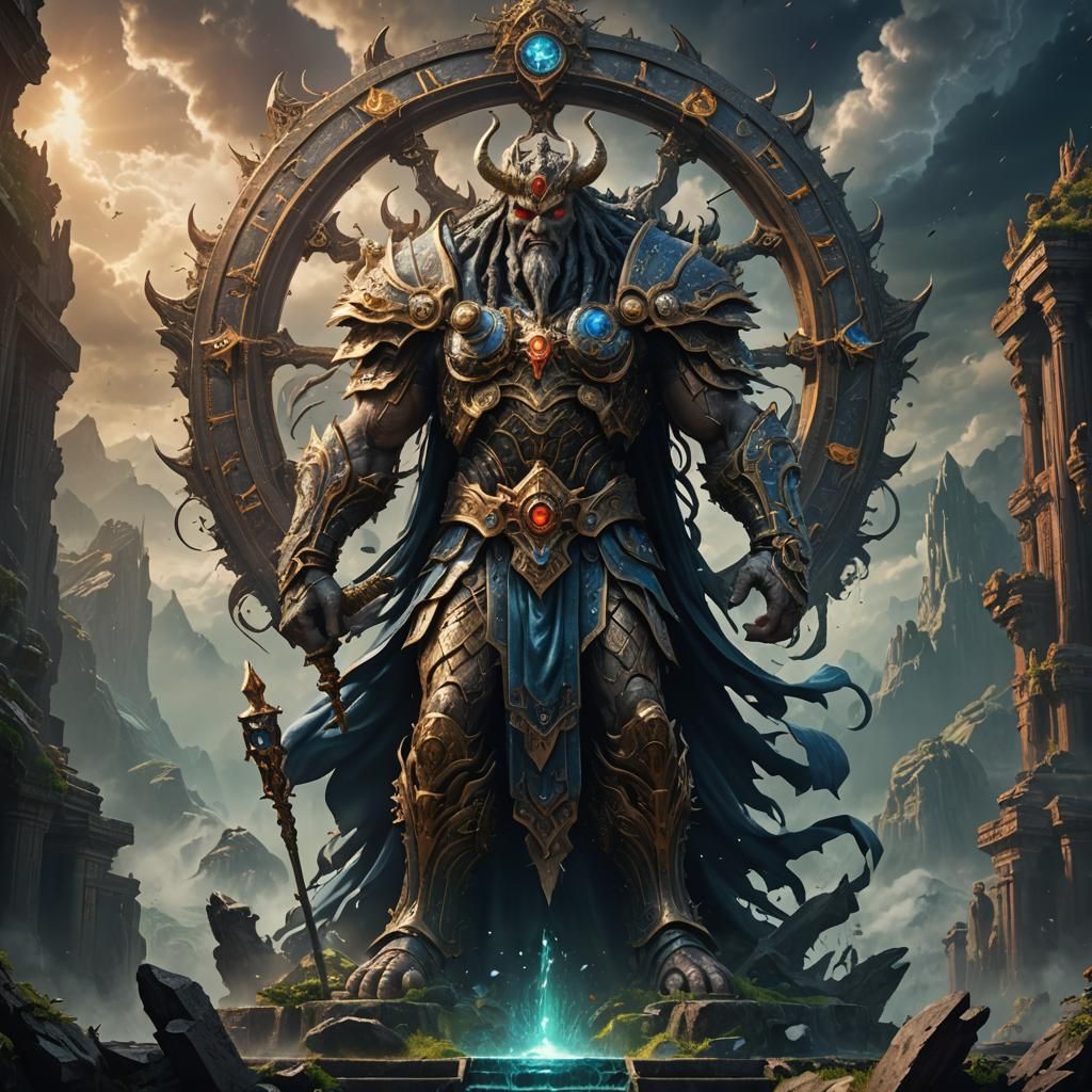 Epic God of Time in Detailed Matte Painting