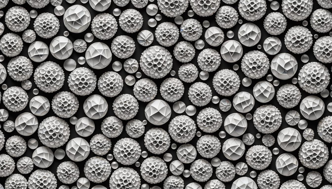 Pointillism Bubbles in Silver and White