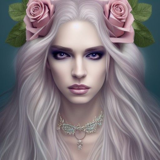 Decadent Androgynous God Princess Portrait in Pastel Colors