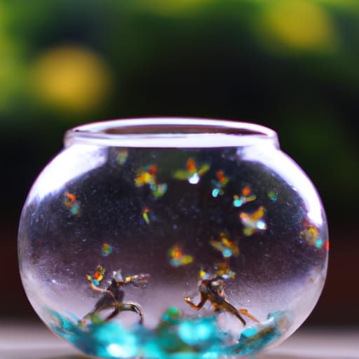 War Scene Encapsulated in Glass Bowl