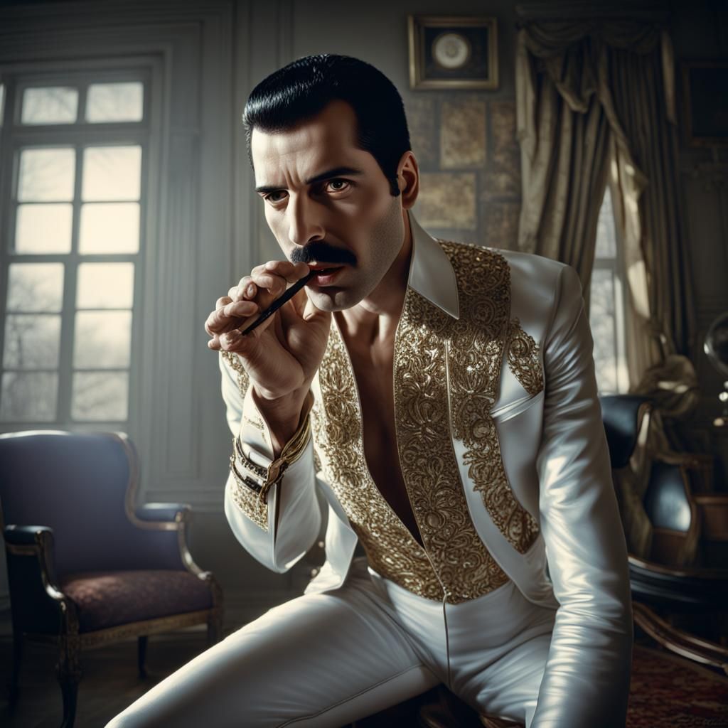 Hyperrealistic Portrait of Freddie Mercury